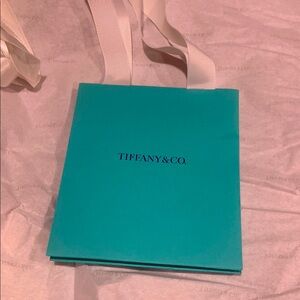 Tiffany & Co. Blue Gift Bag, authentic, smaller size, new fabric handles design.